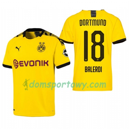 Koszulka Borussia Dortmund Leonardo Balerdi 18 Domowe Koszulki Piłkarskie 2019-2020 Krótki Rękaw